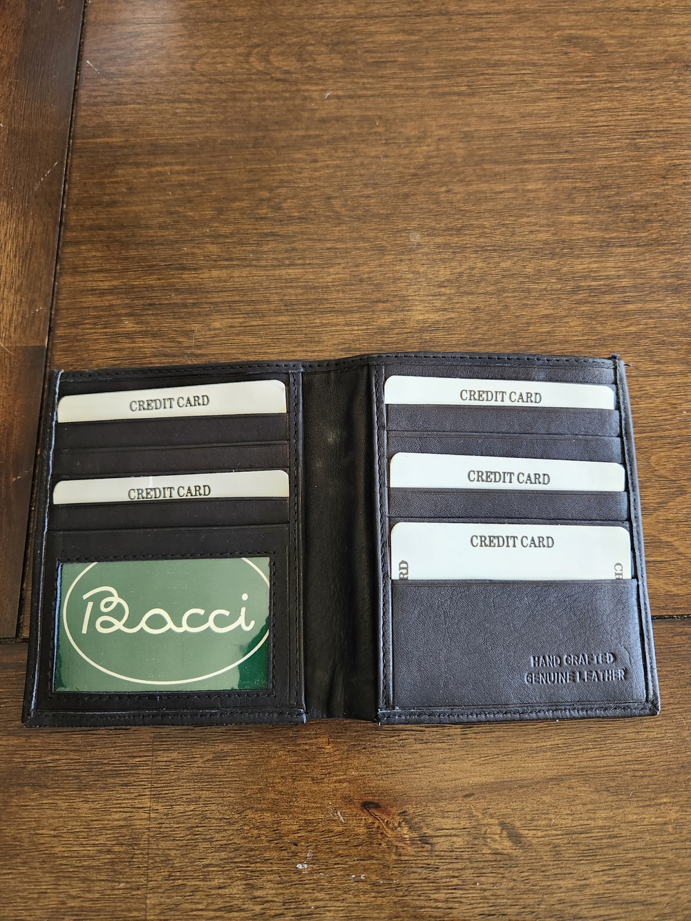 Men's Genuine Leather Bifold Wallet - Black